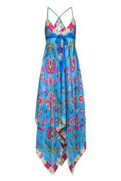 Current Boutique-Etro - Blue & Mulit Color Print Maxi Dress One Size Sleeveless Printed Maxi Dress Beach Cover-up, Turquoise Maxi Dress For Beach Cover-up In Spring, Boho Print Maxi Dress For Beach Party, Boho Print Maxi Length Beach Dress For Beach Party, Flowy Boho Print Maxi Dress For Beach Party, Summer Boho Print Maxi Dress For Beach Party, Casual Multicolor Print Maxi Dress For Summer, Boho Print Beachwear Maxi Dress For Beach Party, Beachwear Boho Print Maxi Dress For Beach Party