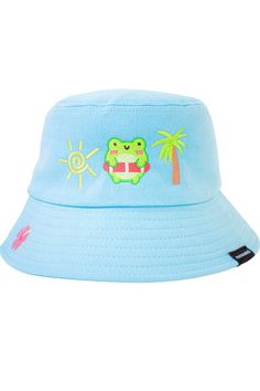 Vibe in the summer with Albert! ♡ perfect bucket hat for every day! *MADE-TO-ORDER ITEM* Original Artwork designed, digitized, and embroidered by Momokakkoii Features: Home Embroidered in the UK Colours: Sky Blue, Purple Material:  100% Cotton  Embroidered using premium German threads Size: Adult One Size (56cm-59cm) Care: Machine wash cold, do not use dryer.  All items will be checked and well packed before shipping. Orders will be dispatched within 1-5 working days after the payment is finished. Any questions please message us ♡ Cute Cheap Blue Bucket Hat, Playful Blue Sun Hat For Summer, Playful Blue Wide Brim Sun Hat, Playful Blue Wide-brim Sun Hat, Playful Cotton Bucket Hat With Short Brim, Playful Blue Bucket Hat, Playful Blue Bucket Hat For Outdoor, Spring Beach Sun Hat 5-panel, Casual Green 5-panel Bucket Hat