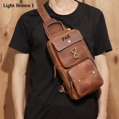 👜 Leather Chest Bag 🎨 | Travel Bag 🌍 | Crossbody Bag ️ | Leather Sling Bag 🎒  Material: 🐄 Made from high-quality cowhide full-grain leather, offering durability and a classic look. 🌿 100% genuine leather, ensuring a luxurious feel and lasting quality. 📏 Size & Variants 🎨 Colors: Dark brown, brown  📐 Size: 30 cm (height) x 17 cm (width) x 9 cm (depth). Storage: 🔐 Two main compartments with durable zipper closures for secure storage. 📦 A front pocket with a flap closure featuring a deco Brown Rectangular Chest Bag For Everyday Carry, Rectangular Brown Chest Bag For Everyday Carry, Daily Use Shoulder Satchel, Rectangular Brown Chest Bag, Brown Chest Bag With Pockets For Everyday Carry, Portable Shoulder Bag For Everyday Carry, Everyday Carry Chest Shoulder Bag With Pockets, Leather Sling Bag Men, Custom Leather Bag