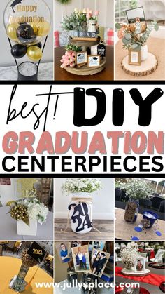 Graduation Party Centerpieces Graduation Party Centerpieces Diy, Graduation Centerpieces Diy, Graduation Party Snacks, Graduation Party Table Decorations, Grad Party Centerpieces, Diy Graduation Decorations, Party Centerpieces Diy