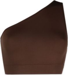 Fitted Solid Color One-shoulder Crop Top, Fitted One-shoulder Crop Top, Solid Fitted One-shoulder Crop Top, Fitted One Shoulder Crop Top, Brown Strapless Crop Top, Shoulder Crop Top, Cropped Top, Rick Owens, One Shoulder