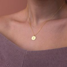 This stylish and minimalist 14K gold initial necklace is a great choice for both casual everyday outfits and for special occasions. Simple yet design of this dainty gold initial necklace allows you to dress up or dress down depending on the situation. Show your love to the special people in your life with this dainty gold initial necklace. It makes a perfect custom birthday gift for mothers, friends, or even yourself. Add the initials of your family members for a personalized gift for mothers an Everyday Initial Pendant Necklace With Birthstone, Everyday Initial Necklace With Birthstone, Dainty Everyday Initial Necklace With Birthstone, Dainty Initial Pendant Necklace For Everyday, Minimalist Everyday Initial Necklace With Birthstone, Minimalist Initial Pendant Charm Necklace As Gift, Minimalist Initial Pendant Charm Necklace For Gift, Minimalist Initial Necklace For Mother's Day, Minimalist Hypoallergenic Initial Pendant Charm Necklace