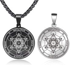 PRICES MAY VARY. 【Perfect Gifts】You will get 1 Black Pendant+1 Black Chain+1 Steel Color Pendant; Chakra Energy gifts for your Family and Friends, You’ll feel the amazing energy of wisdom to accomplish anything, and the intense healing of his nature enter your mind 【Meanings Of the Metatron】Sacred geometry is believed to offer form to esoteric knowledge, Metatron’s Cube is considered to be the Prima Materia - the secret key to all laws governing the universe, Perfect for meditation focus, or cre Metatron Cube, Esoteric Knowledge, Cube Pendant, Metatron's Cube, Sacred Geometric, Chakra Energy, Cube Necklace, Pendant For Men, Angel Necklace