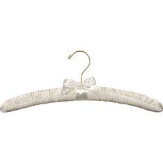 a white tie hanger with a bow on it