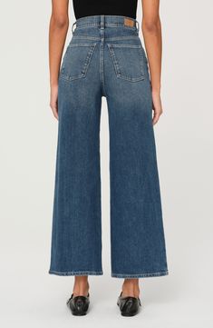 Made from low-stretch denim with vintage-inspired character, these medium-wash jeans are fitted through the waist and wide through the ankle-length legs. 27" inseam; 21 1/2" leg opening; 11 1/2" front rise Zip fly with button closure Five-pocket style 99% cotton, 1% Lycra® spandex Machine wash, dry flat Imported Mid-rise Medium Wash Flare Jeans, Mid-rise Washed Flare Jeans In Rigid Denim, Mid-rise Washed Blue Flare Jeans, Medium Wash Rigid Denim Cropped Leg Flare Jeans, Dark Wash Rigid Denim Cropped Flare Jeans, Cropped Leg Flare Jeans In Dark Wash, Dark Wash Cropped Leg Flare Jeans, Medium Wash Cropped Leg Jeans For Fall, Medium Wash Cropped Jeans For Fall