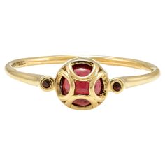 Everyday Minimalist Garnet Ring in 18K Gold featuring natural garnet of 1.1 carats. The gorgeous handcrafted ring goes with every style, every occasion or any outfit. Garnet helps with love and relationships because its red color symbolizes a strong love or romantic connection. Designed with round cut red garnet in center mounted with solid gold filigree making a dome over it that makes it a perfect fit to wear it on your occasion or style it with any of your basic outfit to give it a glam. This is a perfect Gift Under 500, Bridal Shower Gift, Secret Santa Gift, Gift For Sister, Mother Daughter Gift, Bride To Be Gift, Bridesmaid Gift, Thanksgiving Gift, Christmas Gift or any Holiday Gift for Mother, Sister, Daughter, Grandma, Fiancé, Girlfriend, Valentine, Family or Friend on your list. PR Romantic Connection, Red Gemstone Ring, Love And Relationships, Old Rings, Gold Gemstone Ring, Strong Love, Ring Ideas, Garnet Ring, Birthstone Gifts