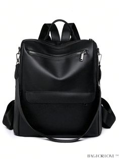 BagForLove - High-Capacity PU Classic Backpack with Zipper - Ideal for Women Casual Leather Backpack With Zipper Closure For Errands, Casual Leather Backpack With Zipper For Errands, Backpack With Zipper Pocket For Errands, Trendy Black Backpack For Errands, Black Backpack With Ykk Zipper, Leather Backpack With Zipper Closure For Errands, Standard Leather Backpack With Zipper Closure For Errands, Standard Leather Backpack With Zipper For Errands, Black Large Capacity Backpack For Errands