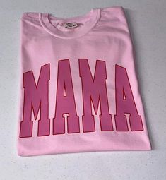 Mama Design, Mama Tee, Comfort Colors Tee, Livingston, Mama Shirt, Pink Shorts, Transfer Vinyl, Design Show, Heat Transfer Vinyl