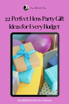 two presents are stacked on top of each other with the words 22 perfect lens party gift ideas