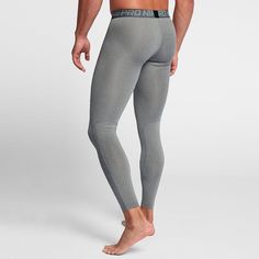 Men's Nike Logo Sports Training Quick Dry Leggings Gray 838068-091 Sports Tights With Go-dry Technology, Nike Functional Gym Bottoms, Functional Nike Gym Bottoms, Moisture-wicking Tights For Sports, Functional Compression Bottoms For Sports, Functional Compression Bottoms For Sports Events, Nike Moisture-wicking Tights For Training, Nike Moisture-wicking Training Tights, Nike Compression Full-length Bottoms