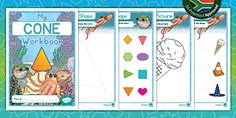 three bookmarks with different shapes and colors for children's learning to learn how to draw