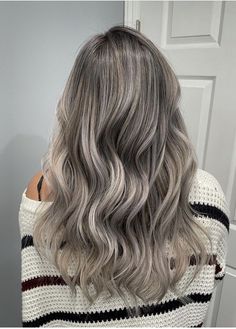 Dark Roots Blonde Hair Balayage Ash Grey, Greyish Blonde Hair Ash Brown, Light Brown Silver Hair, Metallic Blonde Hair, Unique Beautiful Tattoos, Ash Grey Balayage Asian, Grey Ash Blonde Hair, Ashy Brown Blonde Hair, Grey Ash Brown Hair