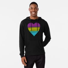 "Pansexual Pride Flag Heart" Lightweight Hoodie by JustGottaDraw | Redbubble Pansexual Pride, Ho Oponopono, Red Strawberry, Sweat Shirt