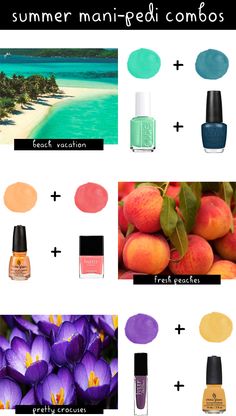 Summer Mani Pedi, Summer Pedicure Colors, Nail Color Combinations, Nail Color Combos, Pedicure Colors, Toe Nail Color