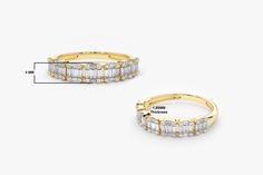 "Baguette Diamond Ring / 14k Gold Half Eternity Baguette and Round Diamond Stackable Ring / Diamond Anniversary Band by Ferkos Fine Jewelry Features ✔Made to Order ✔Gold Kt: 14K (also available in 18K) ✔Available Gold Color: Rose Gold, Yellow Gold, White Gold ✔Round Diamond: 28 pcs 1.1 MM ✔Baguette Diamond: 14 pcs 2.25x1.25 MM ✔Baguette Diamond: 7 pcs 2.25x1.50 MM ✔Baguette Diamond: 14 pcs 1.75x1.05 MM ✔Number of Stones: 63 ✔Total CTW: 0.65 ✔ Diamond Color-Clarity: G Color VS Clarity If you have Evening Rings With Baguette Diamonds, Evening Baguette Diamond Rings, Luxury Baguette Diamond Ring For Anniversary, Formal Vvs Clarity Baguette Diamond Ring, Diamond Baguette Half Eternity Jewelry, Half Eternity Baguette Diamond Jewelry, Baguette Diamond Half Eternity Jewelry, Formal Yellow Gold Baguette Diamond Ring, Formal Baguette Diamond Ring