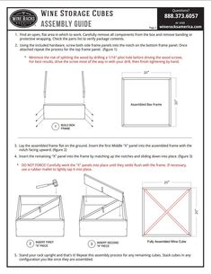 the instructions for wine storage cubes