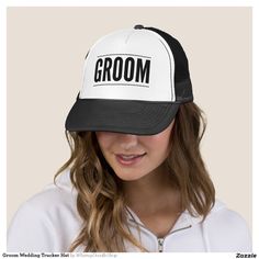 Fun hat for Wedding party. Wedding Snapback Trucker Hat, Adjustable Trucker Hat For Wedding, White Cap Mini Hat For Weddings, Party Snapback Hat With Curved Brim, Adjustable Wedding Costume Hat, Hat For Wedding, Fun Hat, Wedding Hats, Cool Hats