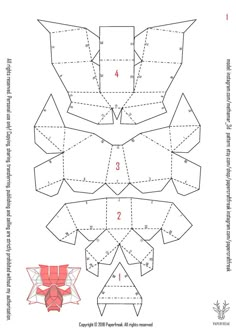 the instructions for how to make an origami cat with four different shapes and sizes