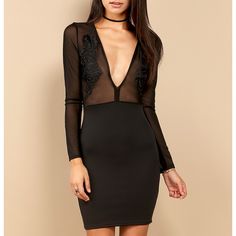 New Dress, But No Tags. Absolutely Beautiful And Sexy Bodycon Dress With See-Through Lace And Very Low Cut V-Neck. It’s New/Unworn Dress, But I Don’t Have The Tags! It Runs Small And Will Definitely Fit Xs Size As Well. Content 95% Polyester, 5% Spandex Size Model Is Wearing A Small. All Measurements Are For A Small. Body Length : 33" Chest : 32" Sheer V-neck Bodycon Dress For Party, Flirty Sheer Mini Bodycon Dress, Flirty Sheer Mini Length Bodycon Dress, Black V-neck Bodycon Dress, Sheer Sleeves Bodycon Mini Dress, Sheer Mini Length Bodycon Dress, Black Sheer V-neck Midi Dress, Summer Bodycon Dress With Sheer Sleeves For Night Out, Fitted Backless V-neck Cocktail Dress