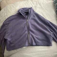 Forever 21 Purple Cropped Jacket. Never Worn. Size M Forever 21 Long Sleeve Spring Outerwear, Forever 21 Long Sleeve Cropped Jacket For Winter, Forever 21 Trendy Cropped Jacket For Spring, Trendy Forever 21 Cropped Jacket For Spring, Trendy Spring Cropped Jacket By Forever 21, Trendy Spring Cropped Jacket From Forever 21, Forever 21 Casual Long Sleeve Outerwear, Purple Cropped Jacket, Forever 21 Jacket