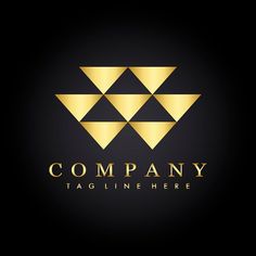 the logo for company with gold triangles