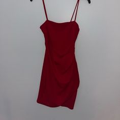 Never Worn, Great Condition , Comfortable Red Mini Dress With Spaghetti Straps And Lining, Red Spaghetti Straps Mini Dress Lined, Red Spaghetti Straps Lined Mini Dress, Red Ruched Mini Dress With Spaghetti Straps, Dresses Windsor, Body On Dress, Body On, Windsor Dresses, Dress Mini