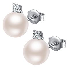 PRICES MAY VARY. Style: Jiahanzb 925 Sterling Silver Pearl Stud Earrings for Women Silver Pearl Diamond Dangle Drop Earrings Pearl Jewelry 8MM. Material: Pearl Diamond Stud Earrings are Made of 925 Sterling Silver and Rhodium-Plated, Not Easy to Change Color, Not Easy to Oxidize. Cubic Zirconia Diamond Pearl Earrings. Size: Silver Pearl Diamond Earrings Pearl Dangle Earring for Women Pearl Earring Small Simulated Pearl 8mm. Color: White/Gold Plated/Rose Gold Pearl Earrings 10mm; Pearl Color: Whi Silver Pearl Drop Earrings, Pearl Diamond Earrings, Earring Small, Silver Pearl Earrings, Pearl And Diamond Earrings, Gold Pearl Earrings, Pearl Earring, Earrings Pearl, Stud Earrings For Women