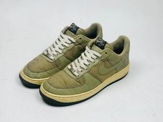 Nike Air Force 1 Low - Armed Forces 2009s Military Quickstrike Natural Olive/Natural Olive “Limited Collection” #nikeairforce1 Nike X Converse 1985, Olive Platform Converse, Olive Green Converse, Vintage Converse Lace-up Canvas Shoes, Vintage Converse Low-top Canvas Shoes