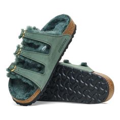 Florida Shearling Shearling Open Toe Sandals With Removable Insole, Shearling Open Toe Sandals With Cushioned Footbed, Birkenstock Styles, Boys Sandals, Suede Fashion, Strap Wedge, Birkenstock Florida, Shoe Insoles, Girls Sandals