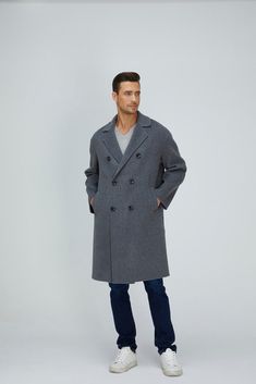 Description As an expert and visionary designer; Bellemere created this classic double-breasted coat using middle-weight wool, however, in a distinctive glossy manner. It features a long, loose-fitting style, classic buckle, hand warmer pockets, and sleeves that ensure a relaxed drape and decreases the risk of water penetrating the coat. Making it a cornerstone of every wardrobe and a vibrant standout piece for Autumn & Winter Details & Features Wool blend. Long, double-breasted coat. 6 buttons Cloth Coat, Woolen Coat, Fleece Coat, Double Breasted Coat, Style Classic, Independent Designers Fashion, Double Breasted Suit Jacket, Luxury Fabrics, Keep Warm