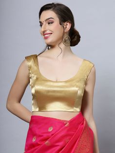 Item Type: Saree blouse / Crop top Product Features: Color: Gold Fabric: Cotton Satin Stretch Blend Trim: Back Tie Neck Style: U-Neck, Front & Back Sleeve Length: Sleeveless Closure: Back Hook Padded: No Occasion: Festivewear, Casual Product Type: Blouse Disclaimer: There will be slight difference in digital to actual image Gold Sleeveless Crop Top For Summer, Gold Sleeveless Vest For Summer, Gold Sleeveless Summer Vest, Elegant Gold Sleeveless Blouse Tank Top, Sleeveless Gold Camisole For Summer, Gold Sleeveless Camisole For Summer, Sleeveless Party Tops, Gold Sleeveless Summer Camisole, Summer Party Sleeveless Blouse