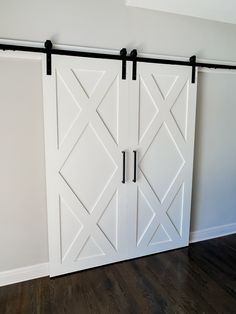 Walston Door Company Painted Door Painted Double X Door Small Double Sliding Barn Door, Double Doors To Bedroom, Doors For Basement, Painted Interior Doors Ideas, Double Doors Bathroom, Barn Door Styles, Double Barn Doors Sliding, Closet Barn Door, Sliding Bathroom Doors