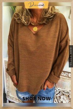 Beige Knitted Long Sleeve Casual Plus Size Sweater Plus Size Sweater, Knitted Long Sleeve, Plus Size Sweaters, Long Sleeve Casual, Daily Fashion, Women's Style, Plus Size Fashion, Brown And Grey, Customer Support