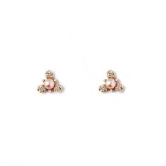 "14k Solid Yellow Gold Genuine Natural Pearl Gemstone Natural Diamond Studs Earring Statement Beautiful Movement Gift For Her Birthstone Studs ≫ Features * SKU : B014 * Gemstone : Natural Pearl & Diamond * Pearl Weight : 0.09 ct * Pearl Size : 2.5 mm * Diamond Weight : 0.02 cts * Diamond Cut : Brilliant Cut (Excellent) * Real Earth Mines Diamond * Diamond Color: G-H * Diamond Clarity: SI * Diamond Size : 1.1 mm * Metal : 14K Solid Yellow Gold (Stamped) / Option available in 18K * Price given for Dainty Gold Earrings With Gemstone Accents, Tiny Diamond Earrings, Real Earth, Handmade Wedding Jewellery, Piercing Stud, Second Piercing, Gold Diamond Earrings Studs, Gold Diamond Studs, Simple Diamonds