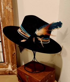 Black Western Hats For Women, Diy Cowgirl Hat Ideas Western, Custom Cowboy Hats Women, Diy Cowgirl Hats, Boho Hats For Women, Custom Hat Ideas, Buckaroo Hats, Womens Western Hats, Boho Hats