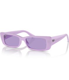 From Ray-Ban&#x2C; these unisex sunglasses feature:Plastic/Acetate frameRectangle shapeSolid lensRx ableNon-polarizedApprox. 54mm lens- 17mm bridge- 145mm templeImported. Modern Purple Sunglasses For Spring, Classic Purple Polarized Sunglasses, Purple Square Frame Sunglasses With Uv Protection, Purple Square Frame Sunglasses With Gradient Lenses, Classic Purple Tinted Sunglasses, Modern Purple Sunglasses With Square Frame, Modern Purple Square Frame Sunglasses, Fashion Moodboard, Rectangle Sunglasses