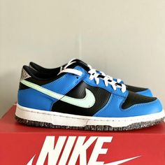 Brand New In Original Box 100% Authentic Nike Dunk Low Se Crater Blue Black Gs Dr0165-001 Size 7y (8.5 W) Price Is Firm Blue Lace-up Sneakers For Skateboarding, Custom Running Sneakers With Rubber Sole, Blue Casual Custom Sneakers For Skateboarding, Cushioned Round Toe Sneakers For Skateboarding, Nike Blue Leather Skate Shoes, Nike Blue Skate Shoes With Cushioned Footbed, Sporty Custom Sneakers With Speckled Midsole, Blue Non-slip Basketball Shoes For Streetwear, Nike Blue Low-top Skate Shoes