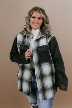 Run The Show Plaid Shacket – a versatile and trendy addition to your fall wardrobe. This shacket effortlessly combines a shirt's warmth with a jacket's style, allowing you to take charge of your fashion game in chilly weather. Whether running errands or stepping out for a casual outing, this plaid shacket is your go-to choice for staying cozy. Neckline: Collared Fabric: 100% Cotton Oversized fit High-low hemline Button front closures Flannel patchwork design Imported Fit: Oversized fit! We sugge Trendy Bottoms, Plaid Shacket, Gorgeous Blouses, Everyday Chic, Take Charge, Winter Blues, Plaid Design, Patchwork Designs, Chic Boutique