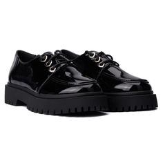 Brighten her step with the Northern Litez faux patent leather lace-up shoes! These stylish shoes feature a glossy finish that adds a touch of sophistication to any outfit. Designed with durable materials and a comfortable insole, they ensure all-day wearability. Perfect for school, parties, or casual outings, Northern Litez shoes blend elegance with everyday practicality. Girls Loafers, Kids Loafers, Olivia Miller, Closed Toe Shoes, Faux Leather Heels, Black Ballet Flats, Casual Shoe, School Parties, Derby Shoes