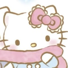 an image of a hello kitty holding a scarf