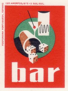 a bar sign with dice and drinks on it