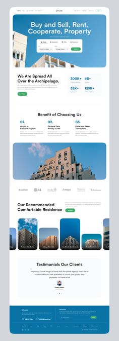 the landing page for an apartment building website