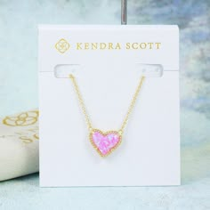 Kendra Scott Ari Heart Pendant Necklace We Will Accept Reasonable Offer, But No Offer Will Be Accepted For Bundle Deals, All Bundles Will Have 15% Discount Apply Automatically. - Stone: Bubblegum Pink Kyocera Opal - Gold Plated - Pendant Approx. 0.49” L X 0.57” W - Length: 15” L With 2” L Extender - Lobster Clasp Closure Brand New With Cardholder & Dust Bag Love Shack Fancy Kendra Scott, Kendra Scott Heart Necklace, Harlow Necklace, Kendra Scott Necklace Elisa, Preppy Accessories, Cute Gifts For Friends, Lover Jewelry, Kendra Scott Necklace, Opal Pendant Necklace