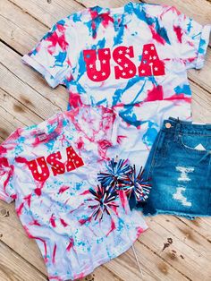 USA Tie Dye Kids Tee – The Dirt Road Fashionista Patriotic Multicolor Short Sleeve T-shirt, Family Matching Summer T-shirt With Screen Print, Blue T-shirt With American Flag Print For Spring, Playful Red T-shirt For Summer, Family Matching 4th Of July T-shirt With Graphic Print, Fun Tie Dye Tops With Letter Print, Summer School Spirit Tops, Multicolor Crew Neck T-shirt With American Flag Print, Fun Tie-dye Top With Letter Print