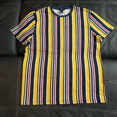 Great Condition, Smoke And Pet Free Home Forever 21 Striped Cotton Tops, Casual Striped Tops From Forever 21, Forever 21 Relaxed Fit Short Sleeve T-shirt, Trendy Yellow Forever 21 Tops, Forever 21 Yellow Cotton Top, Forever 21 Yellow Casual Top, Forever 21 Shirts, Stripe Tee, Striped Tee