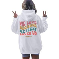 Available In Unisex Xs, S, M, L, Xl, And Xxl. Just Place An Order And Message Your Size After! Christian Hoodies ""Because He Lives"" Sweatshirt Celebrate Your Faith In Style With This ""Because He Lives"" Hoodie. Designed With Comfort And Devotion In Mind, It’s Perfect For Worship, Casual Outings, Or Cozy Nights In. Featuring A Warm Kangaroo Pocket And An Adjustable Hood, This Hoodie Is Both Practical And Meaningful. Material: 100% Cotton Made To Order With High-Quality Print. Available In Whit White Hoodie With Text Print In Relaxed Fit, White Hoodie With Text Print Relaxed Fit, White Relaxed Fit Hoodie With Text Print, White Text Print Hoodie, White Text Print Hoodie Tops, Alice In Wonderland Shirts, Womens Christian Shirts, Christian Tshirts Women, Faith Tshirts