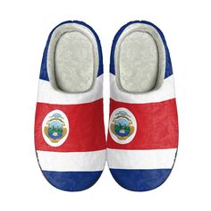 Costa Rica Cotton Slippers Our coziest Costa Rica Flag cotton slippers are made for nights in! Featuring a slip-on design, these closed toe slippers allows for easy indoor wearing. Pair them well with all of your favorite winter outfits from onesies to pajamas, these winter slippers are made to suit your at-home comfort. Our soft & warm slippers also feature an anti-slip rubber sole and a cotton blend interior lining. These shoes are the perfect way to end a long day or the perfect way to start Comfortable Indoor Slippers With Soft Sole, Casual Indoor Slippers With Soft Sole, Comfortable Slip-on Slippers With Soft Sole, Super Soft Slip-on Slippers For Indoor Use, Super Soft Slip-on Comfortable Slippers, Comfortable Closed Toe Slippers For Indoor Use, Comfortable Closed Toe Indoor Slippers, Comfy Slippers For Loungewear, Cozy Indoor Slip-on Clogs