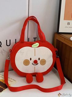 Bird in Bag - Women's Summer Bag in Apple Shape Apple Bag, Fruit Bag, Color Palette Yellow, Apple Shape, Red Details, Apple Shaped, Luxury Crossbody, Adjustable Bag, Novelty Bags