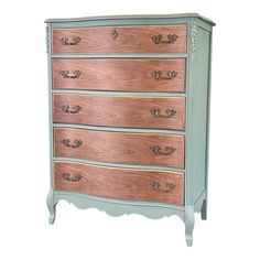 the chest of drawers has five drawers on each side