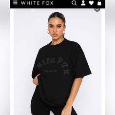 White Fox Project 5 Oversized Tee Color- Ink L/Xl New With Tags Images Don’t Reflect True Black Color Puff Lettering Thick T-Shirt Material Oversized Logo Print Tops For Loungewear, Oversized Tops With Logo Print For Loungewear, Oversized Logo Print Tops, Sporty Oversized Tops With Letter Print, Athleisure Letter Print Top With Drop Shoulder, Oversized Letter Print Athleisure Tops, Athleisure Tops With Letter Print And Drop Shoulder, Sporty Oversized Top For Streetwear, Oversized Logo Print T-shirt For Loungewear